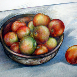 Apples in Bowl colour By Austen Pinkerton