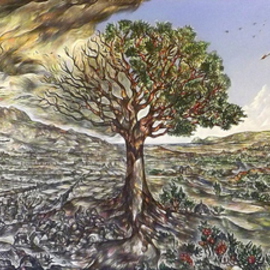Austen Pinkerton: 'BRAVE NEW WORLD', 2014 Acrylic Painting, Landscape. Artist Description:           TREE LANDSCAPE EPIC GLOBAL WARMING  ...