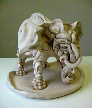 Austen Pinkerton: 'Elephant', 1989 Handbuilt Ceramics, Animals. 