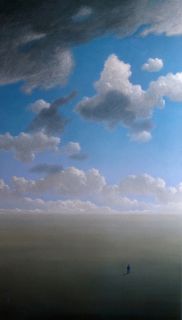 Artist Austen Pinkerton. 'Clouds' Artwork Image, Created in 1976, Original Painting Ink. #art #artist