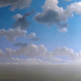 Austen Pinkerton: 'clouds', 1976 Acrylic Painting, Landscape. Artist Description: CLOUDS SKY LONELINESS...