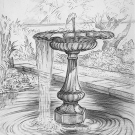 the fountain at picton castle By Austen Pinkerton