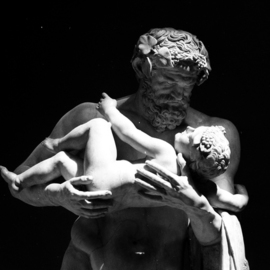 Alessandro Zanazzo: 'silenio con dioniso', 1990 Black and White Photograph, Mythology. Artist Description: From an original black and white negative film. Picture taken at the vatican Museums in Rome, Italy. This image shows the light shining from the new born Dionysus.Limited edition print , 1 10. Signed on the back. Handmade print on black and white paper. Available on several different ...
