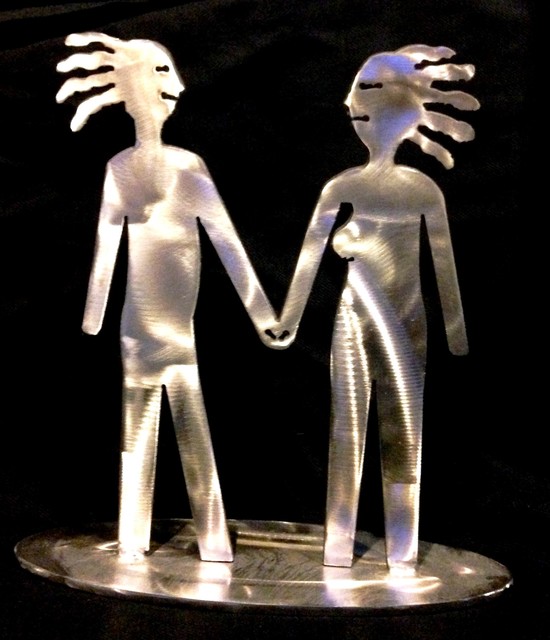 Artist Bob Doster. 'Primitive Couple' Artwork Image, Created in 2017, Original Sculpture Steel. #art #artist