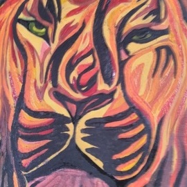 Bryan Davis: '30 shades of lion', 2019 Other Painting, Cats. Artist Description: I started with the idea of drawing a lion face.  It was so much fun painting it that I did not want to stop and kept adding more colors to the point that I had this lion with so many shades.  I had to paint it again on ...