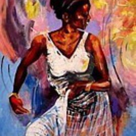 Ben Adedipe: 'Dancing Queen', 2013 Acrylic Painting, People. Artist Description:  An African woman, dancing, music, joyful ...