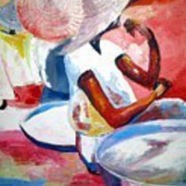 Ben Adedipe: 'Expectation 3', 2013 Acrylic Painting, People. Artist Description:   An African woman, expectant, trader, market woman  ...