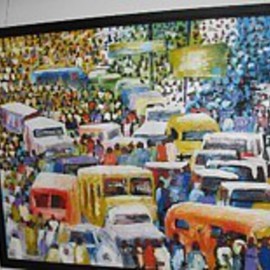 Ben Adedipe: 'People traffic', 2013 Acrylic Painting, People. Artist Description:     African women, traders, market women       ...