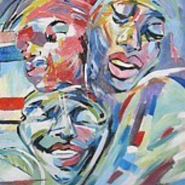 Ben Adedipe: 'Rejoice', 2013 Acrylic Painting, People. Artist Description:      African women, traders, market women rejoice, joy       ...