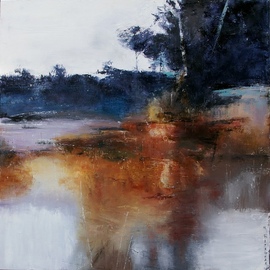 Nataliia Bahatska: 'in the evening', 2018 Oil Painting, Landscape. Artist Description:  I see abstract painting, but you can also see the landscape with flowers, trees, river, etc. The beauty and the feeling of silence will invade you when you come there. But more important than what you see is what you imagine seeing this picture.   Original painting, Oil, Abstract ...