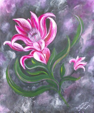 Barbara Calascibetta Di S. Nicol E Calascibetta: 'Flowers', 2009 Oil Painting, Floral.  oil and acrylic are a perfect synergy ...