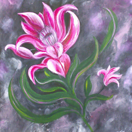 Barbara Calascibetta Di S. Nicol E Calascibetta: 'Flowers', 2009 Oil Painting, Floral. Artist Description:  oil and acrylic are a perfect synergy ...