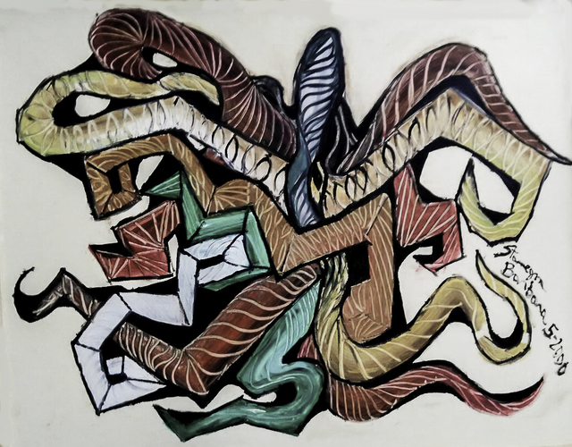 Barbara Stamegna  'Octopus', created in 2000, Original Painting Oil.