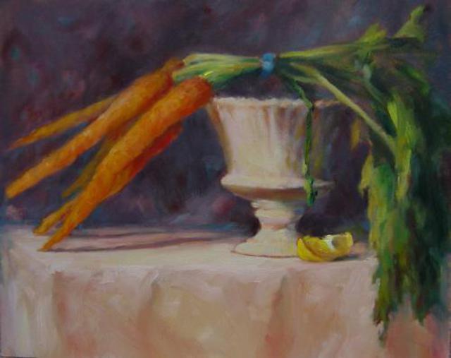 Artist Susan Barnes. 'Sensuous Carrots' Artwork Image, Created in 2004, Original Painting Oil. #art #artist