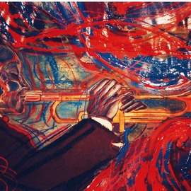 Barry Boobis: 'Wynton Marsalis Virtuosity', 2011 Acrylic Painting, Music. Artist Description:  Jazz trumpet great Wynton Marsalis declares his virtuosity through an explosion of abstract expressionism, blasting out of his trumpet!                               ...