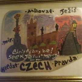 Jacki Weber: 'czech art', 2015 Acrylic Painting, Biblical. Artist Description:  5. 00 for any of my framed photo sized art. first one free. single jacki on twitter to request please thx ...