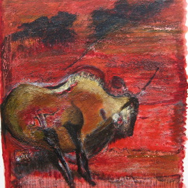 Becky Soria: 'Bison', 2011 Acrylic Painting, Abstract Figurative. Artist Description:                from the series Primitive