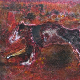 Becky Soria: 'Hound', 2010 Acrylic Painting, Abstract Figurative. Artist Description:                      from the series Primitive