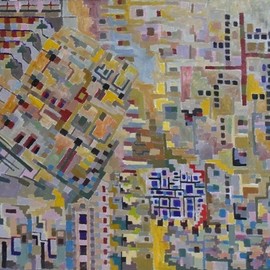 Ben Hotchkiss: 'Composition 3061', 2021 Oil Painting, Abstract. Artist Description: It is a small abstract painting on masonite that I painted within the last year. ...