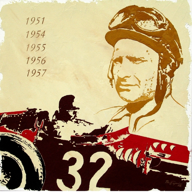 Benno Fognini  'JM Fangio', created in 2008, Original Painting Acrylic.