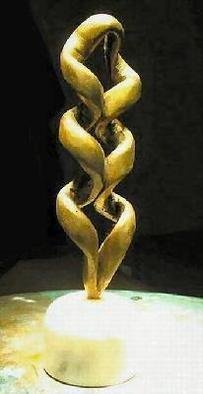 Gabor Bertalan: 'Double spiral', 2004 Bronze Sculpture, Abstract. Human form builded by the DNA- spiral...
