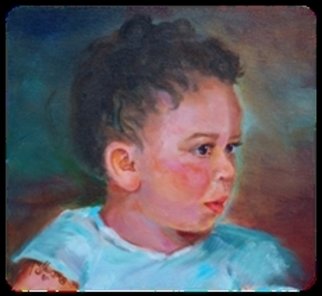 Beverly Dudley: 'Caleb  Little Boy Blue', 2016 Oil Painting, Portrait.  Caleb R. DudleyEighteen months he is already interested in anything musical.I am sure we will literally hear more from Caleb as he matures into a musically talented young man. ...