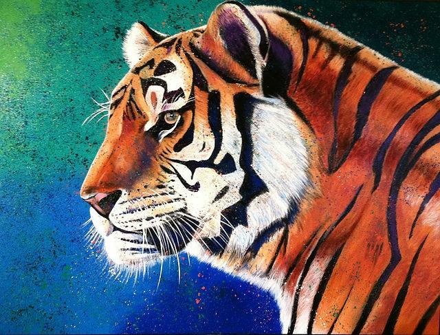 Artist Bill Lopa. 'Tiger' Artwork Image, Created in 2017, Original Painting Acrylic. #art #artist