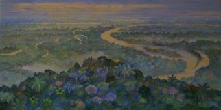 Blanca Moreno: 'putumayo river', 2016 Oil Painting, Botanical. The Putumayo River seen from above...