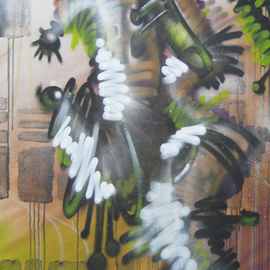 Helge W. Steinmann A.k.a. Bomber: 'The R', 2008 Other Painting, Surrealism. Artist Description:  Graffiti Art, Urban Art, Aerosol Art, Spraycan on wood            ...