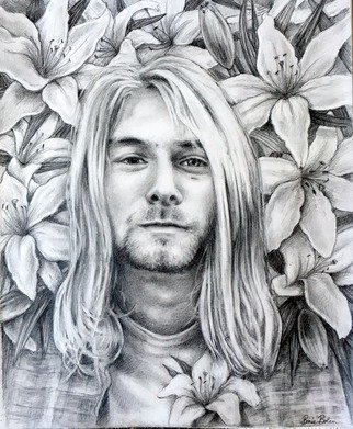 Bonie Bolen: 'Kurt Cobain', 2016 Pencil Drawing, Music.  In Bloom.Original not for sale but prints are available. ...
