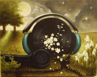 Bonie Bolen: 'Moonflower', 2009 Oil Painting, Music. 