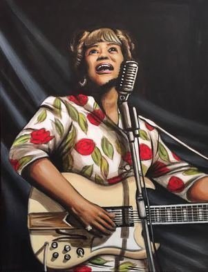 Bonie Bolen: 'Sister Rosetta Tharpe', 2016 Acrylic Painting, Music.  Sister Rosetta Tharpe Blues music Gospel music.Original not for sale but prints are available upon request. ...