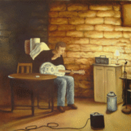 Bonie Bolen: 'The Musician', 2006 Oil Painting, Music. 