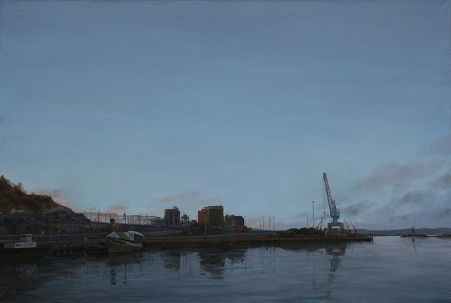 Arne Borring  'Oslo Harbour I', created in 2008, Original Painting Oil.