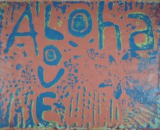 Robert Gann: 'aloha love 5', 2020 Other Printmaking, Beach. inspired by the culture of Hawaii. Acrylic Mud Print...