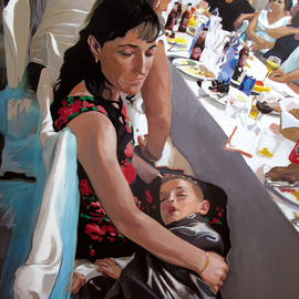 Brikena Berdo: 'at the wedding', 2010 Oil Painting, Figurative. 