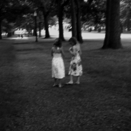 Bruce Panock: 'Girls in Park', 2007 Black and White Photograph, Life. Artist Description:  A stroll through a parkImages are pritned on archival papers with archival inks.Different sizes are available upon request.     ...