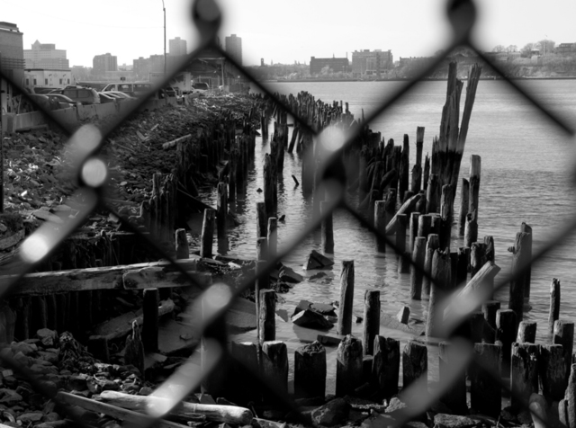 Artist Bruce Panock. 'West Side Piers 2' Artwork Image, Created in 2008, Original Photography Black and White. #art #artist
