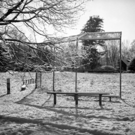 Bruce Panock: 'Winter Baseball Field 2009', 2010 Black and White Photograph, Abstract. Artist Description:  A beautiful winter day ...