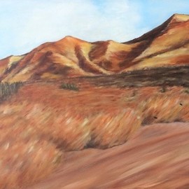 Elena Belkova: 'nevada landscape', 2005 Oil Painting, Landscape. Artist Description: This work has been created by impression passing through the land of Nevada. ...