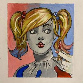 Sergey Medvedev: 'harly qween', 2020 Oil Painting, Comics. Artist Description: COPY Harly Qween from internet...