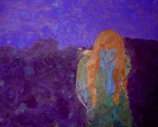 Bridget Busutil: 'Mermaid2', 2006 Encaustic Painting, Abstract Figurative.  Encaustic on wood.Follow leavingThis Mermaid reflects her sadness of leaving.  She is bent under the weight of the suffering, , , , ...