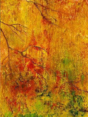 Bridget Busutil: 'Thoughts', 2002 Encaustic Painting, Landscape. encaustic on board:intricacies of branches unfolding as our thoughts...