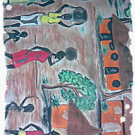 Caddy King: 'once upon a time in africa', 2012 Other Painting, Conceptual. Artist Description:   impressionism,culture,people, ethinicityconceptual,expressionism  ...