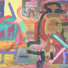 Mark Schwing: 'what needs to be done', 2021 Acrylic Painting, Surrealism. Artist Description: A colorful abstract acrylic on canva- paper. A call to action. ...