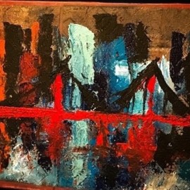 Russell Saunders: 'trip to the city', 2016 Acrylic Painting, Abstract Landscape. Artist Description: Everybody loves a fun trip to the city and all the adventures that go with it, right ...