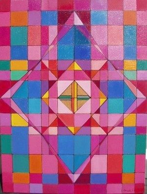 Carole Wilson: 'Diamond Body', 1999 Oil Painting, Geometric. 
