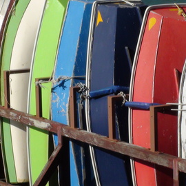 Carolyn Bistline: 'ROWBOATS FOR RENT', 2013 Color Photograph, Boating. Artist Description:  COME TO THE FAR AWAY TROPICAL ISLANDS, AND RENT A COLORFUL ROWBOAT TO EXPLORE.        ...