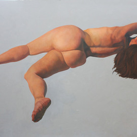 Christophe Bourely: 'Lie Lay 9', 2013 Oil Painting, Figurative. Artist Description:      Nude     ...