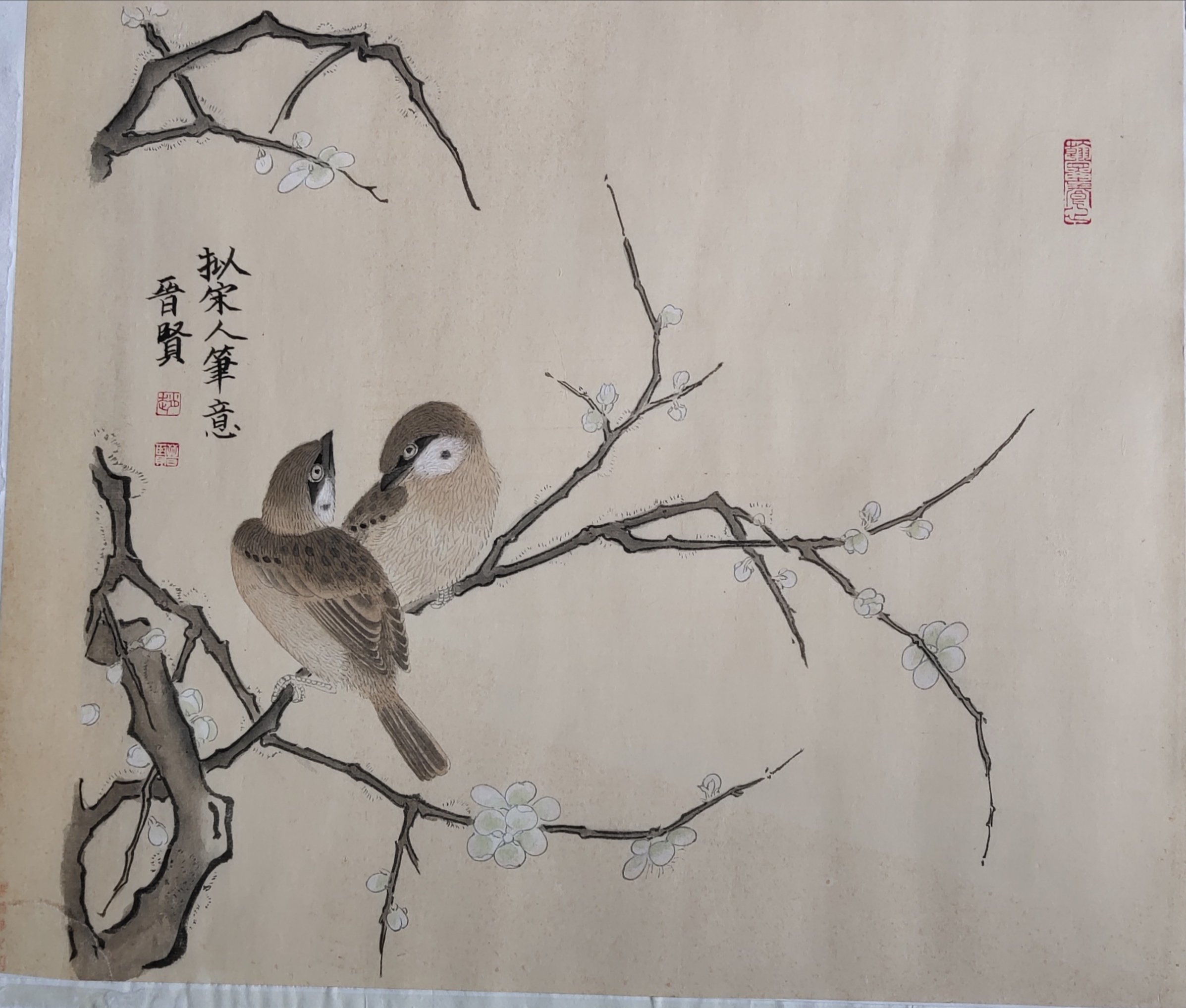 Jinxian Zhao : 'chinese painting', 2019 Ink Painting, Birds. This is meticulous painting , belong to one of chinese painting.  key on the brush line. 100handmade . ...